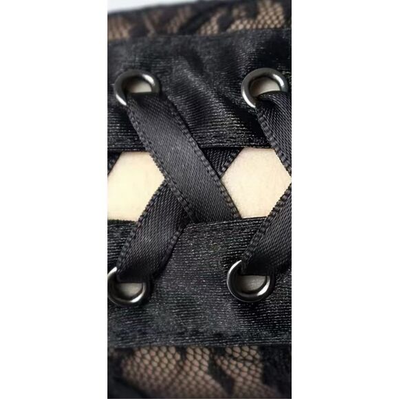 Black corset, long gloves lace up - Picture 9 of 11